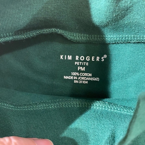 Kim Rogers Forest Green Cotton Top PM (QK) - Picture 3 of 5